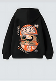 Daruma Ramen Tasarım Unisex Oversize Kapşonlu Hoodie Sweatshirt