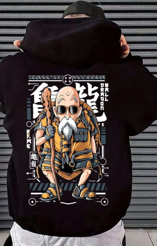 Dragon Ball Usta Roşi Ön - Arka Baskılı Yeni Sezon Sweatshirt