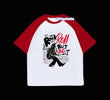Kırmızı Reglan Kol Rock And Roll But Lıke Baskılı T-Shirt