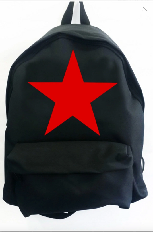 Big Red Star Baskılı Sırt - Okul Çantası