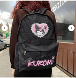 Siyah Kuromi Kalp baskılı sırt çantası(Kopya)