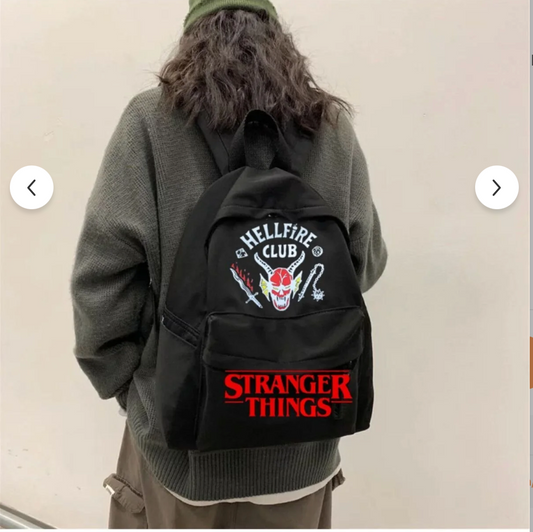 Stranger Things Hellfire baskılı okul sırt çantası