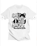 Beyaz Japanese Baskılı Oversize T-shirt