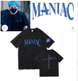 Siyah Maniac  baskılı oversize tişört