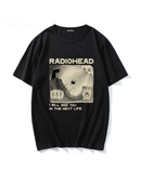 Siyah Radiohead baskılı Oversize t-shirt