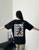 Unisex Eminem Sırt Baskılı Bisiklet Yaka T-Shirt