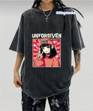 Yıkamalı Kumaş Unforgıven Sweet Baskılı Oversize T-Shirt