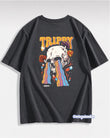 Trippy Sırt Baskılı Füme T-Shirt