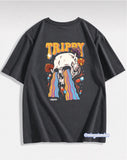 Trippy Sırt Baskılı Füme T-Shirt