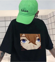 Genshin Impact Siyah Unisex Oversize T-shirt