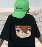Genshin Impact Siyah Unisex Oversize T-shirt