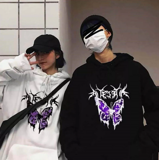Gloomy Butterfly Siyah (Unisex) Kapşonlu Sweatshirt