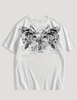 Gothic Baskılı Unisex Oversize Beyaz T-Shirt