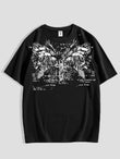 Gothic Baskılı Unisex Oversize Siyah T-Shirt