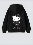 Gothic Hello Kity Tasarım Kapşonlu Unisex Sweatshit Hoodie