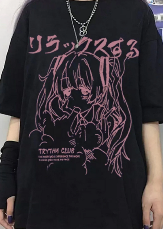 Grf Siyah Harajuku Sad Girl Unisex T-shirt
