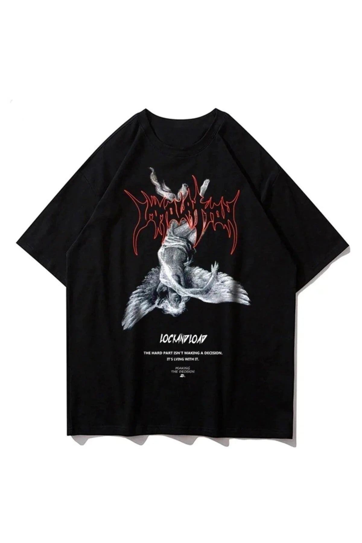 Harajuku Gothic Lock And Lood Angel Unisex T-shirt