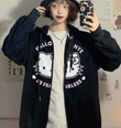 Hello Kanye Be Fearless Baskılı Oversize Fermuarlı Siyah Unisex Kapüşonlu Hırka