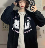 Hello Kanye Be Fearless Baskılı Oversize Fermuarlı Siyah Unisex Kapüşonlu Hırka