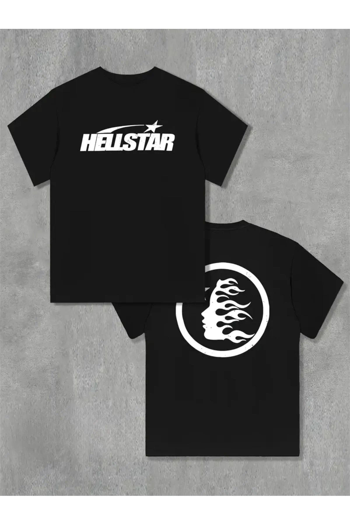 Hellstar Graphic Baskılı Unisex Oversize Siyah T-Shirt
