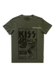 KISS Music Group Haki Rengi Ön Baskılı Oversize T-shirt