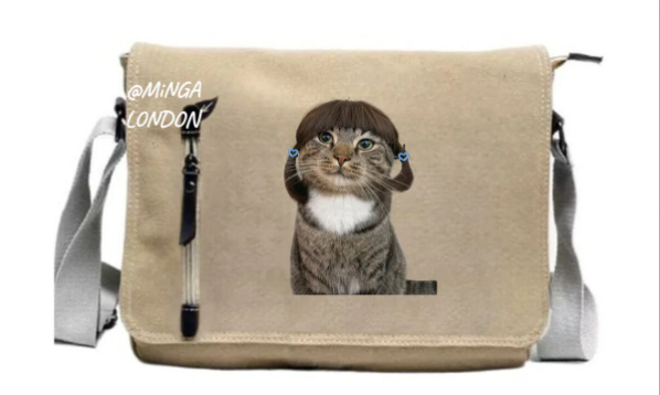 Bej Long Hair Cat Postacı Çantası