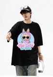 Unisex Labubu Blue Baskılı Bisiklet Yaka T-Shirt
