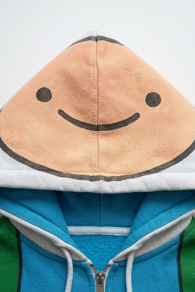 Mavi Adventure Time Finn Unisex Kapüşonlu Hırka