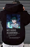 My Hero Academia Anime Ön - Arka Baskılı Oversize Hoddie