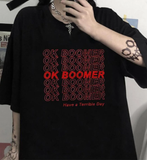 Ok Boomer Siyah Unisex Oversize T-shirt