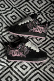 Siyah Pembe DC Shoes Baskılı Siyah Sneaker Bağcıklı Ayakkabı