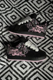 Siyah Pembe DC Shoes Baskılı Siyah Sneaker Bağcıklı Ayakkabı