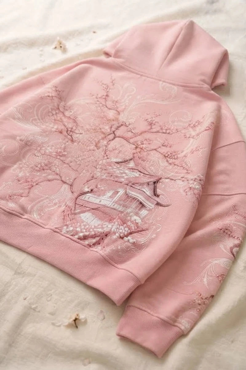 Pembe Sakura Japonic Harajuku Y2K Unisex Hırka