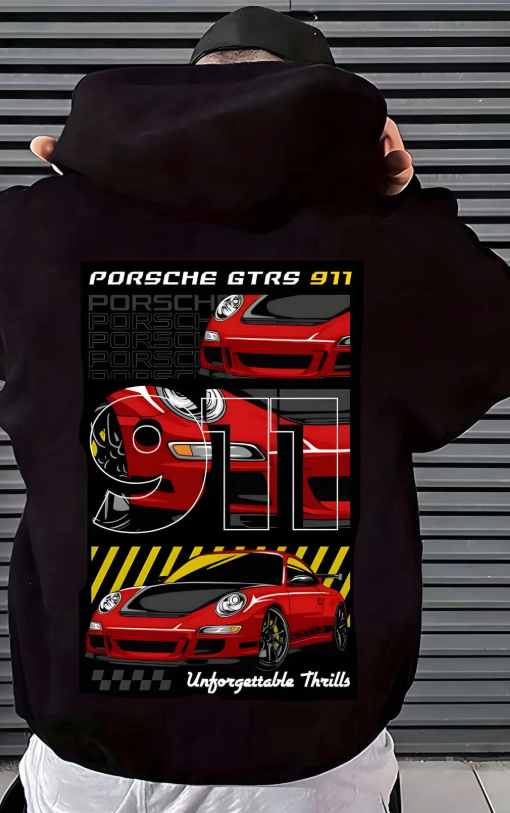 Porshe 911 Tasarım Kapşonlu Unisex Sweatshit Hoodie