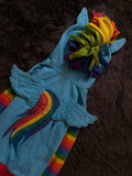 Rainbow Pony Gökkuşağı Desenli Kapüşonlu Fermuarlı Sweatshirt [Ön Sipariş]