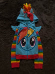 Rainbow Pony Gökkuşağı Desenli Kapüşonlu Fermuarlı Sweatshirt [Ön Sipariş]
