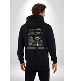 Red Bull Racing Baskılı Siyah Kapşonlu Sweatshirt