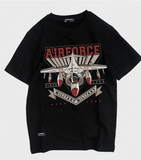 Retro Heavy Fighter Print Short Sleeve T-Shirt