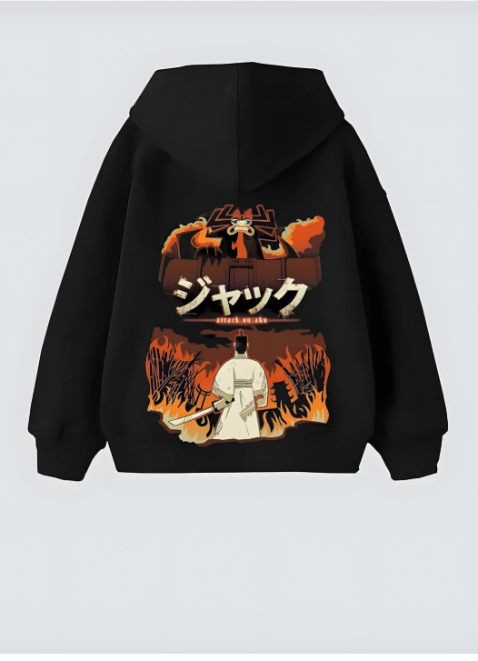 Samurai Jack Tasarım Kapşonlu Unisex Sweatshit Hoodie