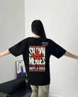 Unisex Shawn Mendes Baskılı Bisiklet Yaka T-Shirt