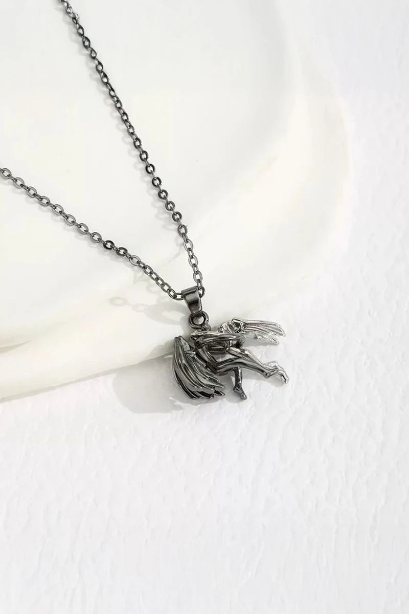 Silver Mythological Love Angel Gotik Kolye