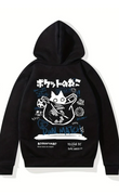 Sırt Baskılı Dual Match Siyah Kapşonlu Sweatshirt