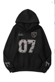 Siyah Ballet Football Kol ve Ön Baskılı 3 İplik Oversize Sweatshirt