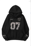 Siyah Ballet Football Kol ve Ön Baskılı 3 İplik Oversize Sweatshirt