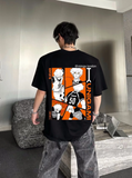 Siyah Blue Lock Rensuke Kunigami Sırt Baskılı Oversize T-shirt