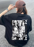 Siyah Blue Lock Seishir Nagi Sırt Baskılı Oversize T-shirt