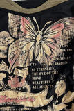 Siyah Butterfly Madonna Yaka Ek Askılı Y2K Kısa Kollu Full Body Crop