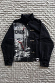 Siyah Deftones Entombed Kancalı Gabardin Grunge Gotik Y2K Unisex Ceket