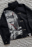 Siyah Deftones Entombed Kancalı Gabardin Grunge Gotik Y2K Unisex Ceket