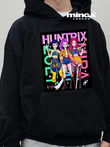 Siyah Huntrıx Demon Baskılı Oversize Unisex Sweatshirt
